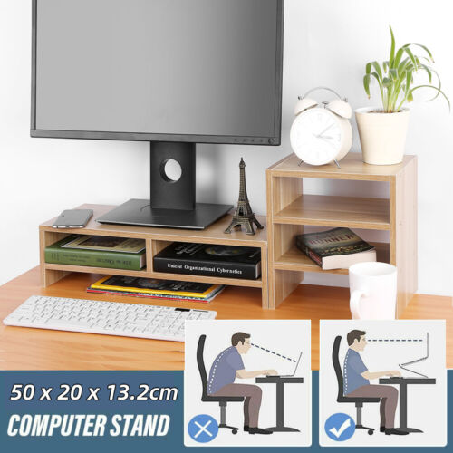 Computer Stand Storage Monitor Riser Laptop Stand Desktop Organizer 3Layer Shelf - Picture 3 of 12