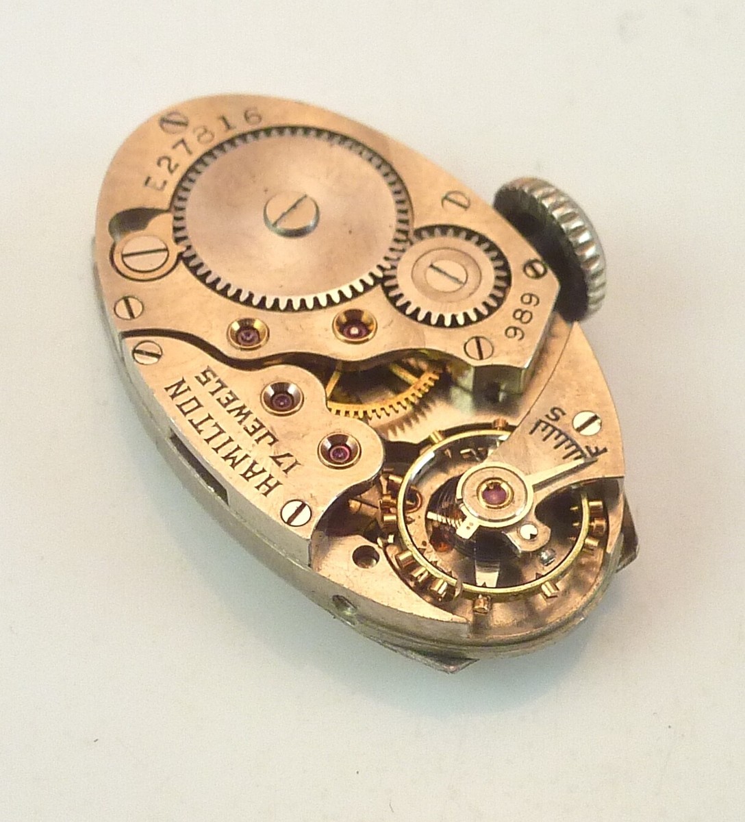 Mouvement De Montre Mécanique Vintage Hamilton 989 - Pour Pièces Ou Réparation - Occasion