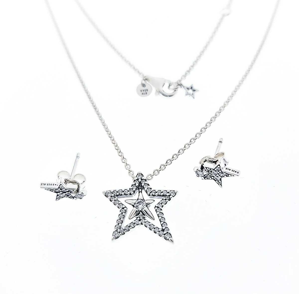 NEW 100% Authentic PANDORA Sparkling Pavé Star Necklace Stud