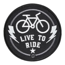 Live To Ride Bicycle B&W Patch, Health Fitness Patches