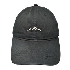 Mountain Slideback Hat Black One Size Adjustable Outdoor Cap 6 Panel