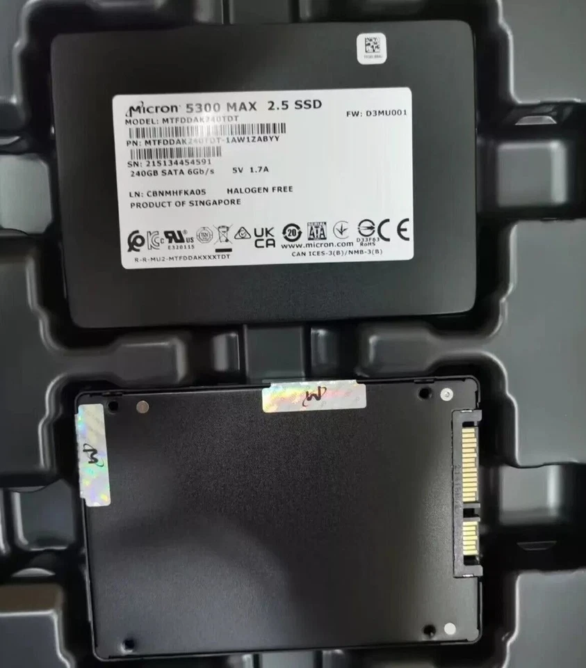 MICRON 5300 MAX 240GB 2.5'' SATA 6Gb/s MTFDDAK240TDT-1AW1ZABYY FW:D3MU001 SSD - Image 3 of 3