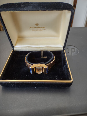 VINTAGE ART DECO ROSE GOLD & SAPPHIRE LADY'S 17 JEWEL WATCH MIDO  SWISS MOVEMENT