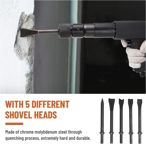 29pack Air Hammer Chisel Heavy Duty Pneumatic Multi-purpose Bits Shovel Tool Set - Picture 6 of 21