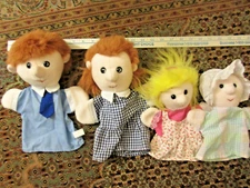 Plushpups Hand Puppets Lot of 4 Family Storytelling Home School Toy Therapy