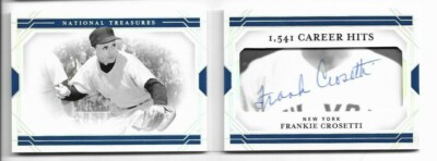 2020 Panini National Treasures Frankie Crosetti Cut Auto Autograph Booklet # / 5