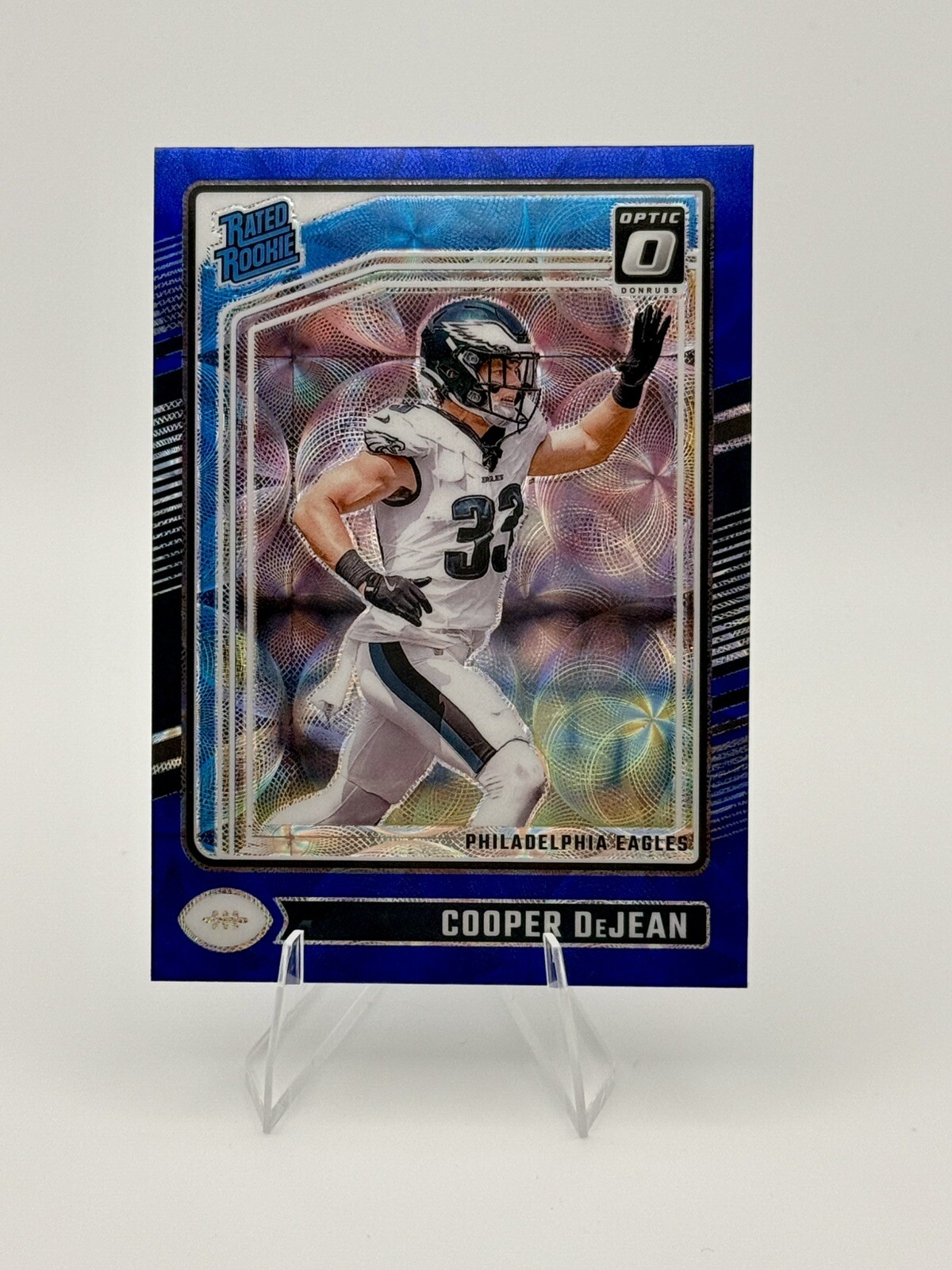 Cooper DeJean 2024 Panini Donruss Optic RC Rated Rookie Blue Scope #221