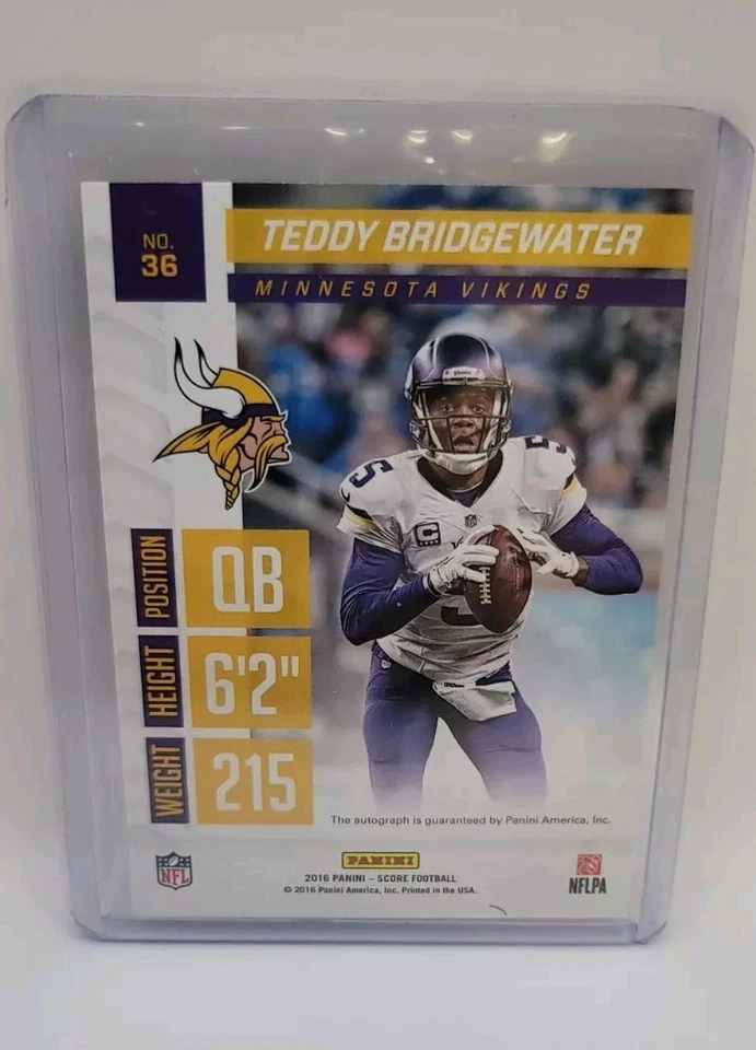 2016 Score Teddy Bridgewater Inscriptions Auto Foto 2 de 2
