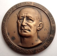 ITALY GUGLIELMO MARCONI BIRTH CENTENNIAL 1974 Medal 80mm 217g Bronze. B18