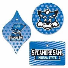 Indiana State University Ornament - Set of 3 Shapes - FREE SHIPPING
