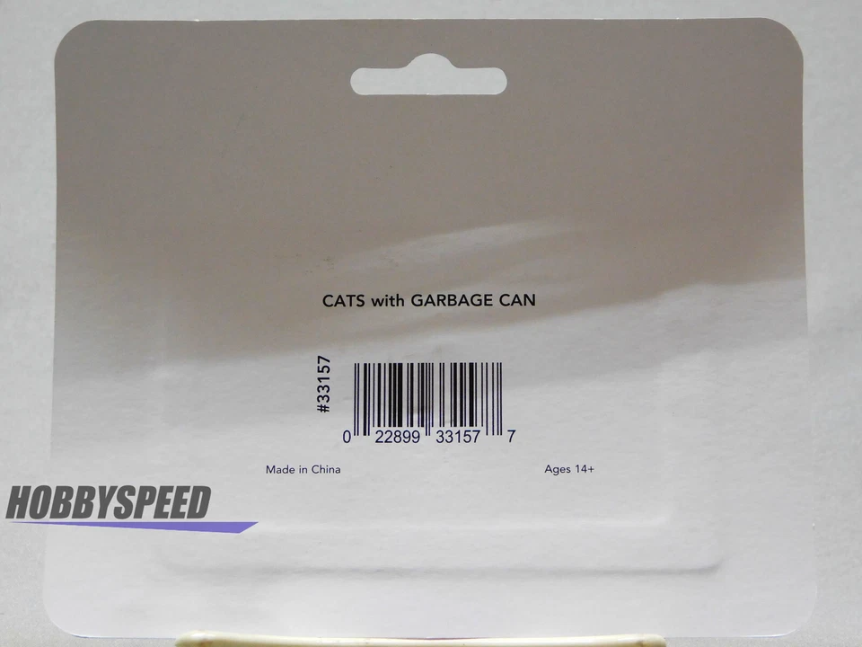 BACHMANN CATS WITH GARBAGE CAN FIGURES 6 PIECES O GAUGE animals BAC33157 NEW - Image 2 of 2