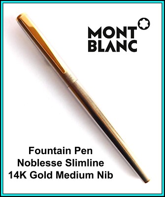 Montblanc（モンブラン） Noblesse ゴールド 万年筆 14K MONTBLANC NOBLESSE Fountain Pen MEDIUM 14K Gold NIB - w/ Cartridge