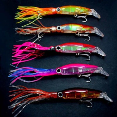 5x ZORI SQUID SKIRTS TROLLING BAIT HARDBODY FISHING LURE TUNA MARLIN  KINGFISH