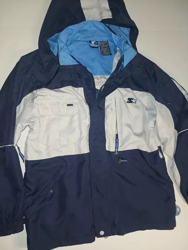 Starter Boys Windbreaker Hooded Jacket Full Zip Outdoor Navy Blue Size L B001 - Picture 5 of 9