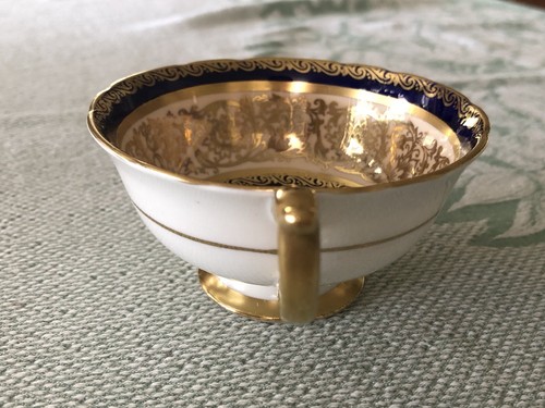 Paragon Double Warrant Rose Cobalt Gold Teacup & Saucer Fine Bone China England - Picture 8 of 13