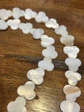 Vintage Mother Of Pearl Iridescent Shell Round Beads New old Stock 14in Strand