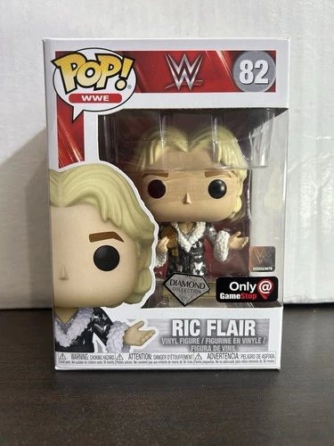 Ric Flair Diamond Glitter GameStop Excl WWE Vaulted Funko Pop 82 With Protector