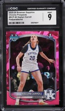 Marketplace image: 2025 Bowman Chrome U Sapphire Kaelyn Carroll Rookie Padparadscha 1/1 Cgc 9 UK