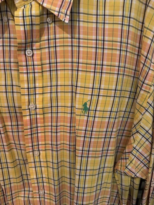 Ralph Lauren Blake Shirt Mens L Orange Long Sleeve Button Down Cotton Preppy