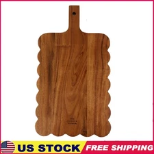 Acacia Serving Board Rectangle Scalloped Edges Non-Toxic Food Safe Rustic Style