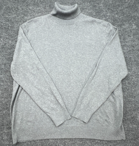 LANDS END Rollkragen Pullover Herren 2XL XXL 50-52 grau Baumwolle Kaschmirmischung