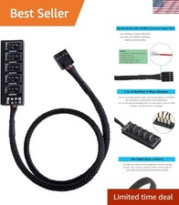 Multi-Fan Power Supply Hub - 4 Pin PWM and 3 Pin Adapter with 13-Inch Cable