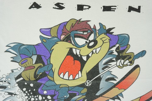 Vintage 1996 Tasmanian Devil Aspen Colorado skiing shirt tagged small cartoon - Picture 5 of 14
