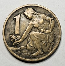 1965 Czechoslovakia One 1 Koruna - Aluminum Bronze Coin - Czech - World Coin 