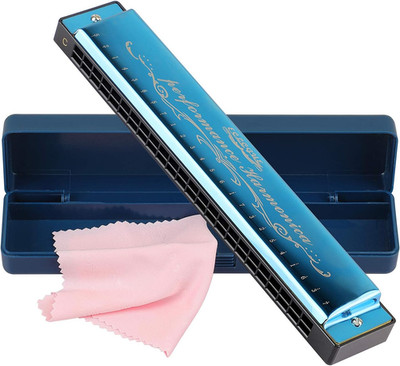 Mundharmonika Professionelle C-Dur Blues Harmonica Diatonische 24-Loch Mit Fall 