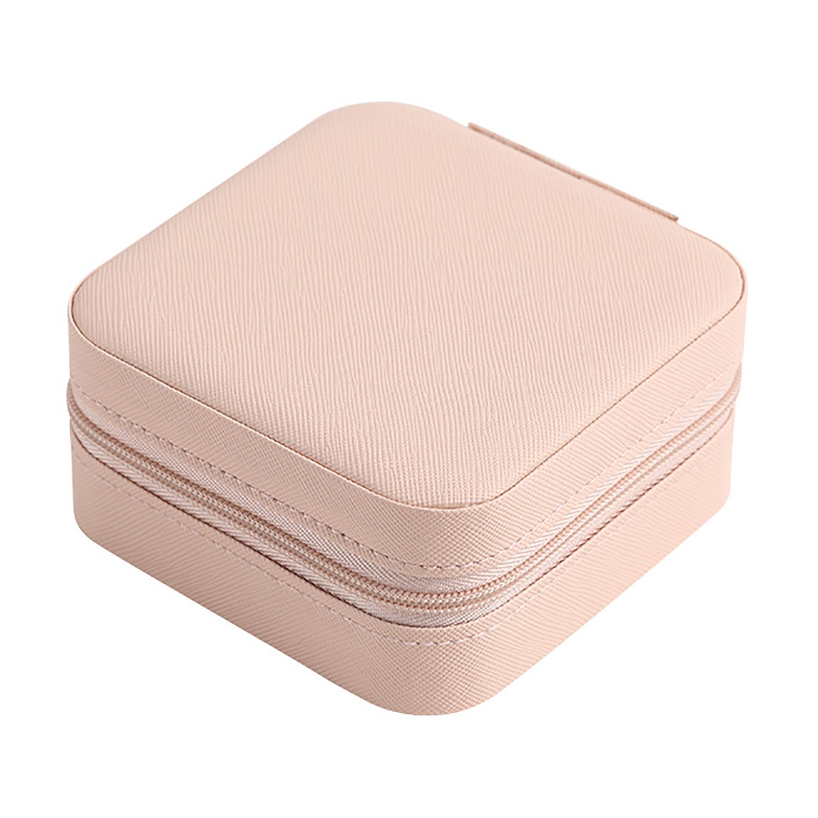 Portable Jewelry Storage Box With Zipper PU Leather Holder Case For Earrings