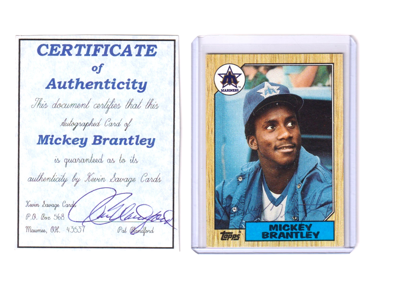 Mickey Brantley Authenticity Signed Autograph on 1987 Topps card