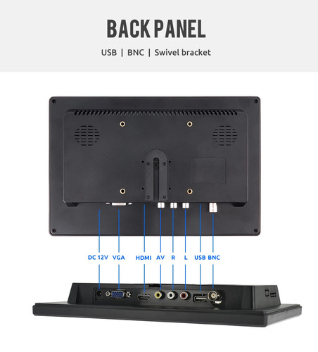 10.1 Inch Car HDMI Monitor with VGA for TV Computer LCD Color Screen for PC Home - 第 9/19 張圖片