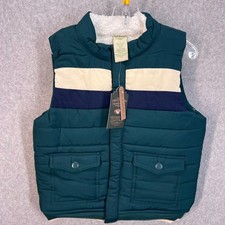 Telluride Clothing Co Kids Green Colorblock Sherpa Lined Puffer Vest Size S 5/6