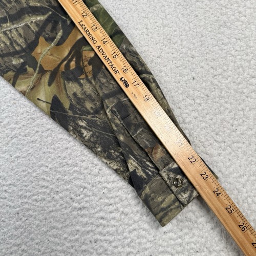 Mossy Oak Break Up Shirt Women’s L Camo Button Front L/S Zip Pocket Hunting - Picture 8 of 10