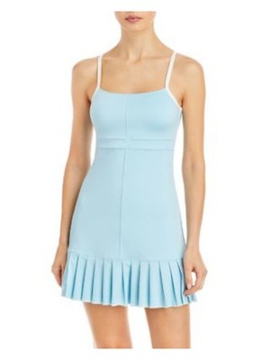 FRANKIES BIKINIS Womens Light Blue Hem Sleeveless Active Wear Sheath Dress L