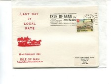 Isle of Man 1981 last day 7p postage rate cover from Ramsey, RPS, No 68