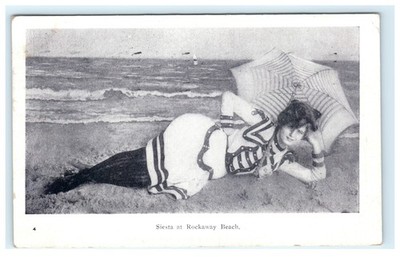 1908 Siesta At Rockaway Beach Bathing Beauty Queens NY, New York