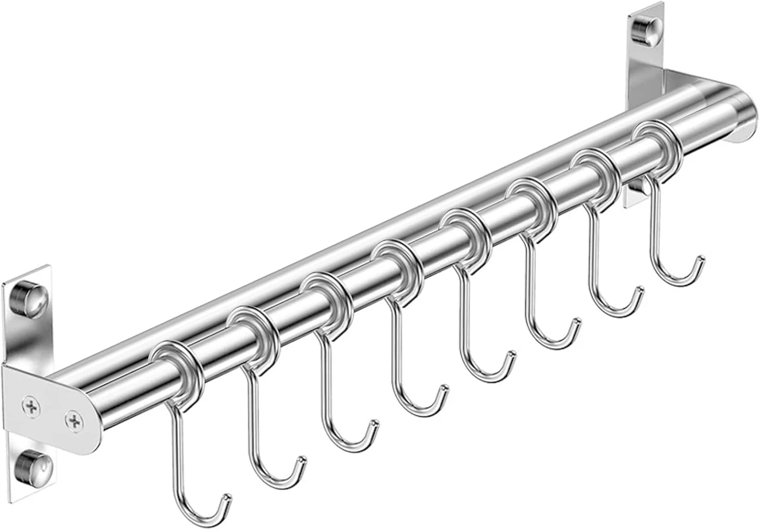 Stainless Steel Wall-Mounted Utensil Rack with Sliding Hooks for Kitchen & Bath
Opens in a new windo