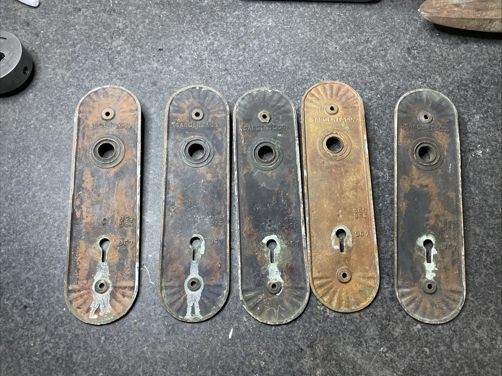 Sargent & Co Brass Bronze Escutcheon Sunburst starburst Pattern Quantity of one