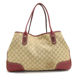 Gucci Authentique sac fourre tout 161719 Princy Ribbon GG toile jacquard beige rouge