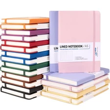 Dynta 20 Pack Hardcover Journals Bulk, A5 Lined Notebooks for Work, 200 Pages...