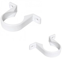 Solvent 40mm Waste Pipe Clip - White - 2 PACK -FREE  Delivery WRAS Approved
