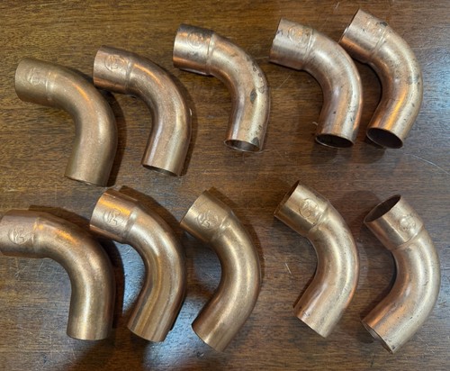 Mueller Copper 90 Degree Elbow, 1 1/4β OD C x Ftg Radius Elbow (10 Pieces)