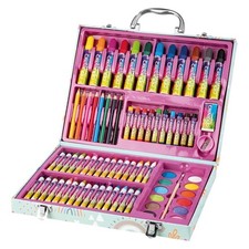 crelando Malkoffer Malset für Kinder 76-teillig Wasserfarben Buntstifte Ölpastel