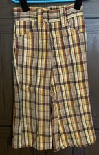 Vintage 90s Tuf N Ruf Kids Plaid Pants Retro 70s Style Wide Leg EUC Sz Small
