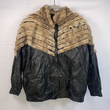 Cappotto uomo Eilers pelliccia e pelle nero/marrone taglia sconosciuta