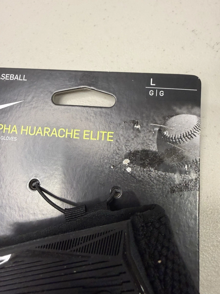 Guantes de bateo de béisbol talla grande Nike Alpha Huarache Elite negros CV0720-091