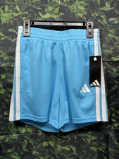Adidas 3-Stripes Essentials Mid Thigh Shorts Bright Cyan XS, M,  Large