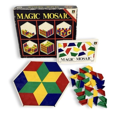 Magic Mosaic DISET Vintage Mosaic Tile Puzzle Complete Set Box Instructions