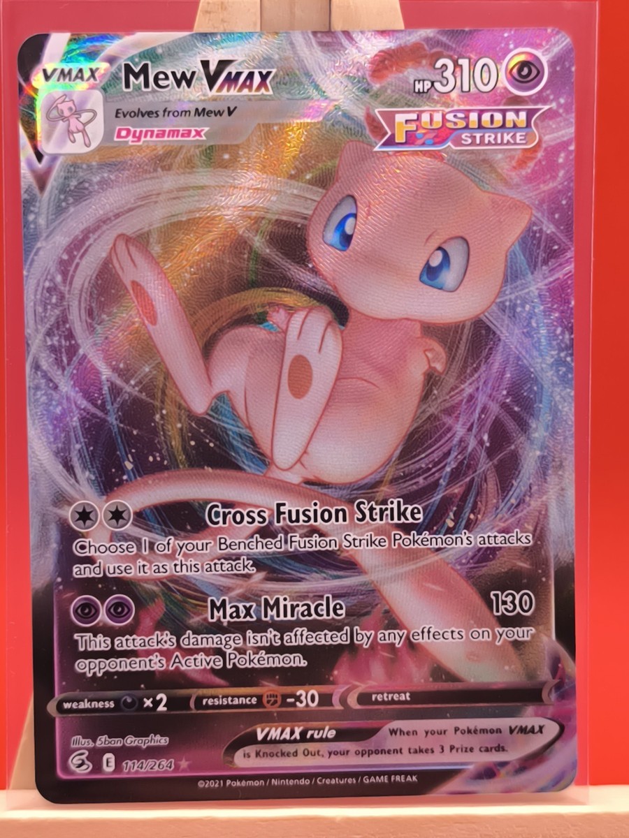 ポケモンカードゲーム Mew VMAX Fusion Strike Mew VMAX 269/264 - Fusion Strike Holofoil - Game Nerdz